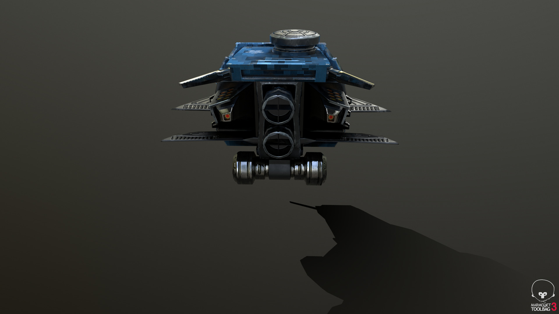 Fighter Drone Low-poly 3D model_5
