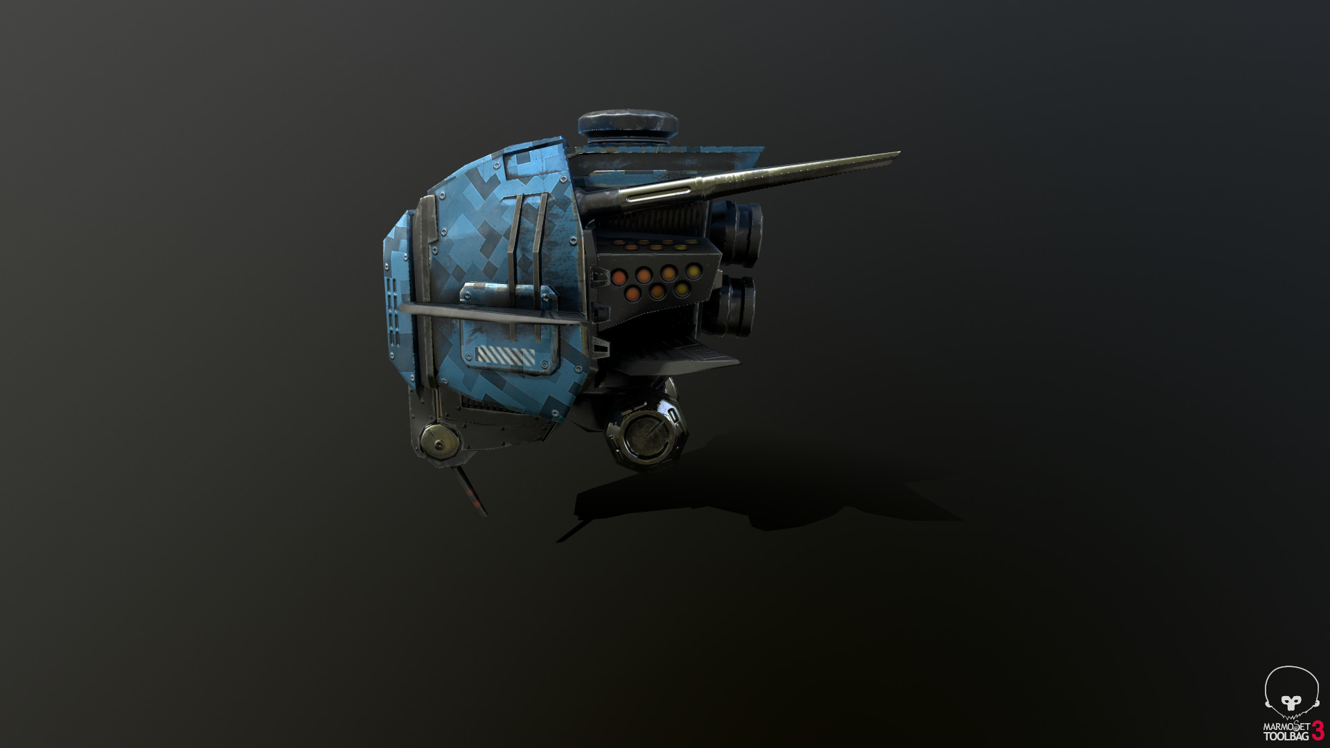 Fighter Drone Low-poly 3D model_7