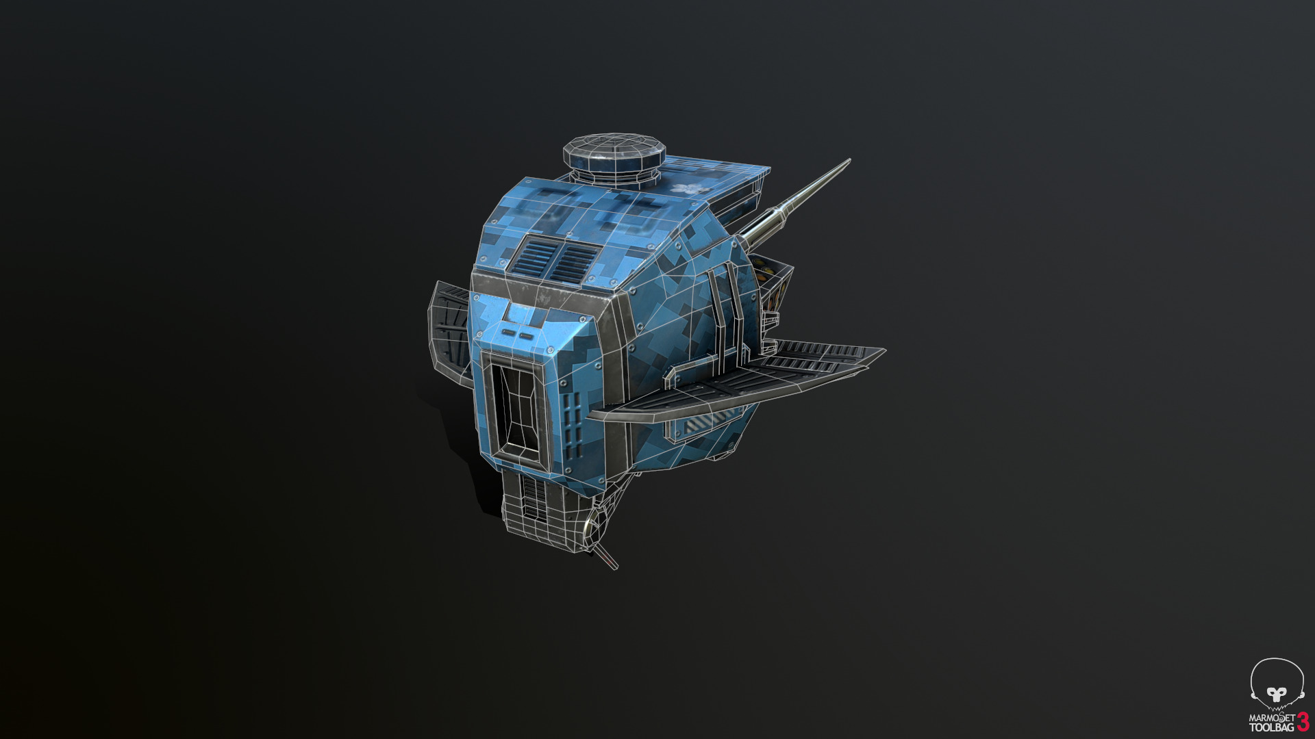 Fighter Drone Low-poly 3D model_2