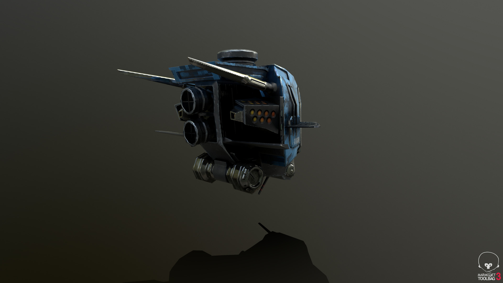 Fighter Drone Low-poly 3D model_3