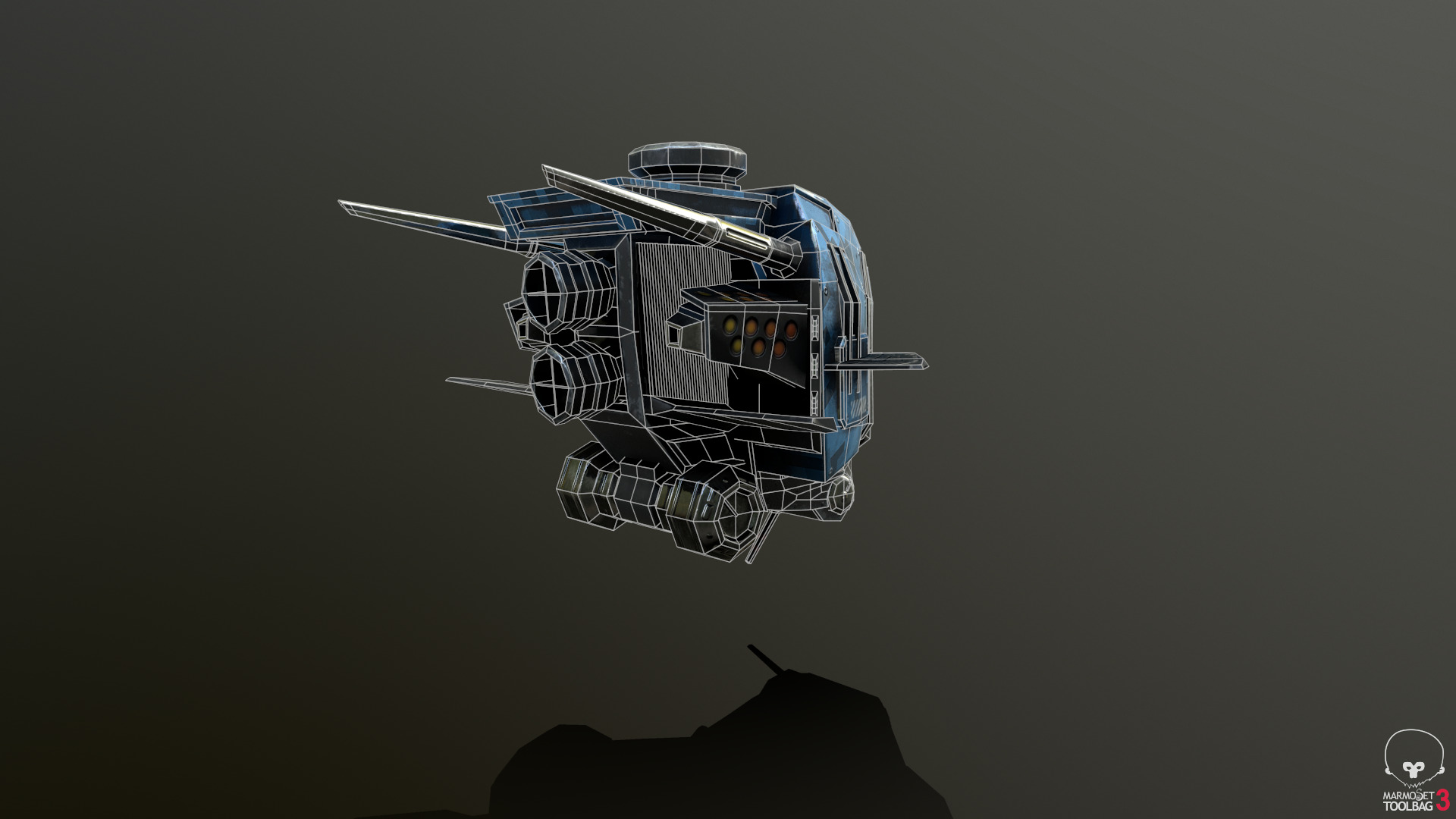 Fighter Drone Low-poly 3D model_4
