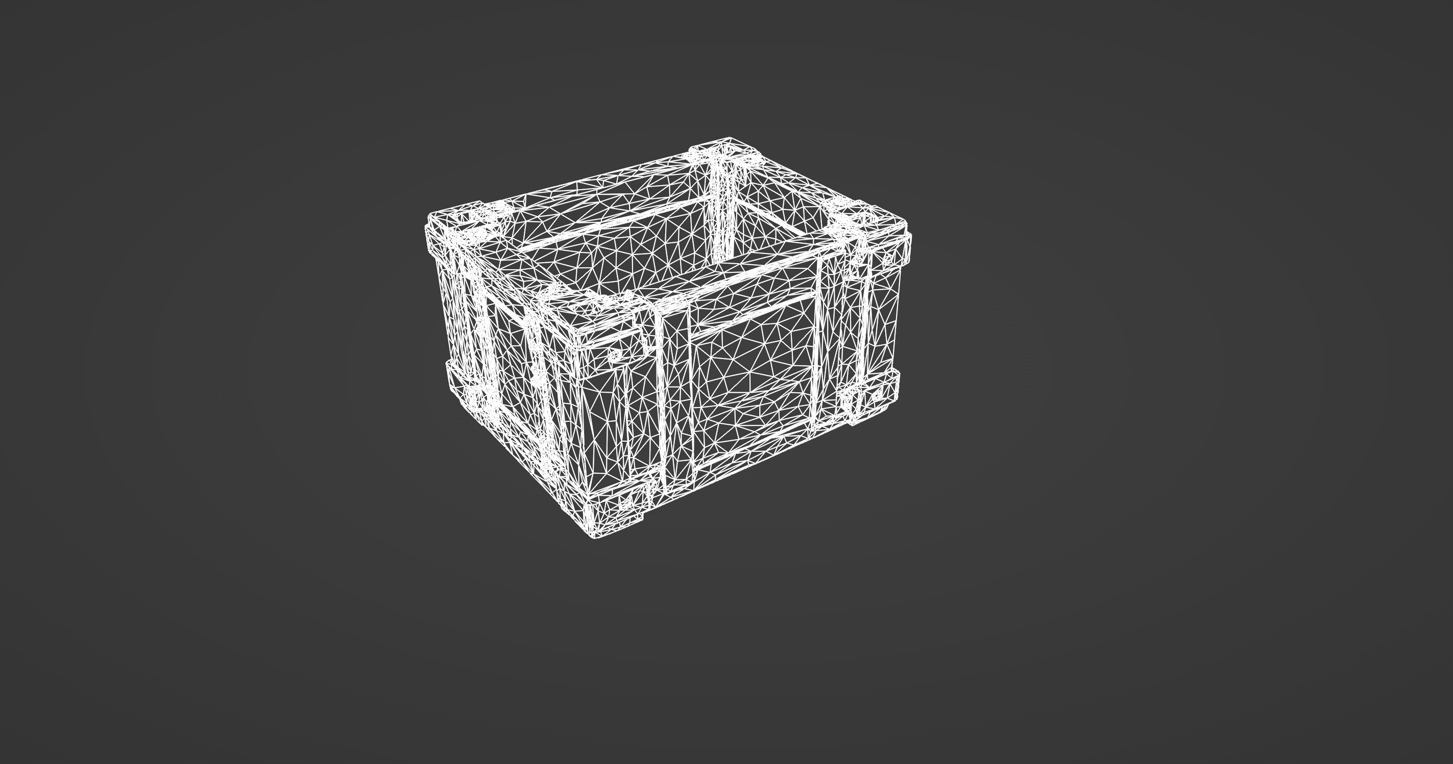 Classic Wooden Crate with Metal Reinforcements 3D model_9