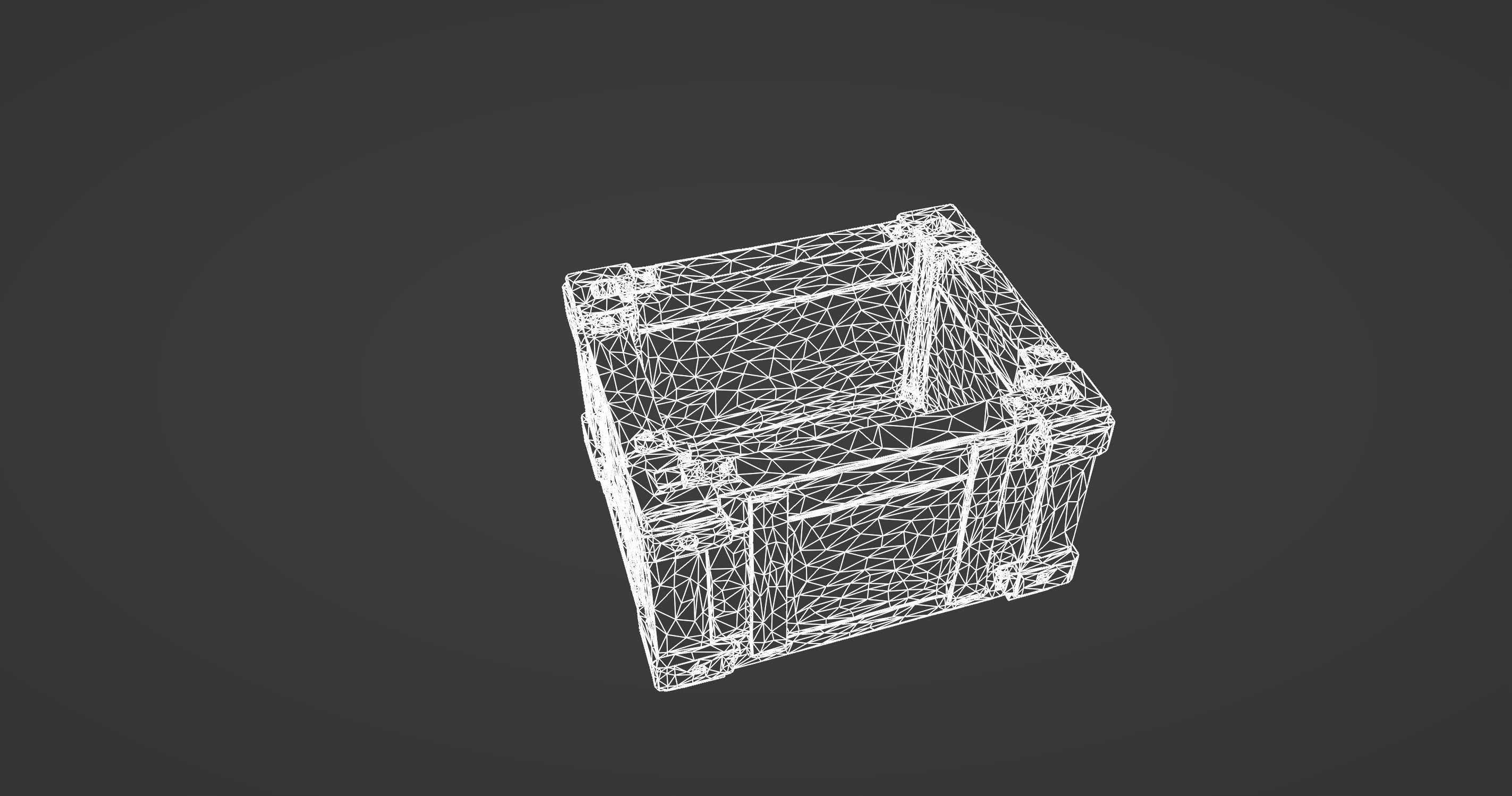 Classic Wooden Crate with Metal Reinforcements 3D model_7
