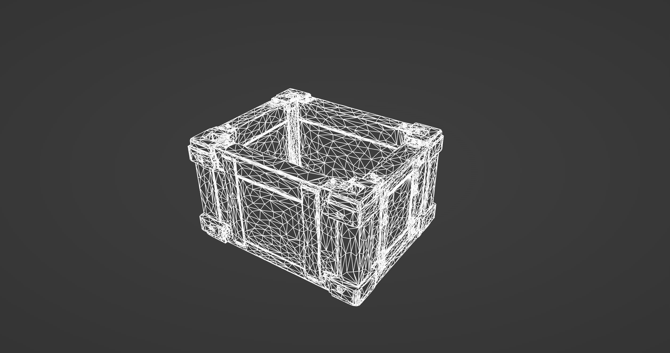Classic Wooden Crate with Metal Reinforcements 3D model_8