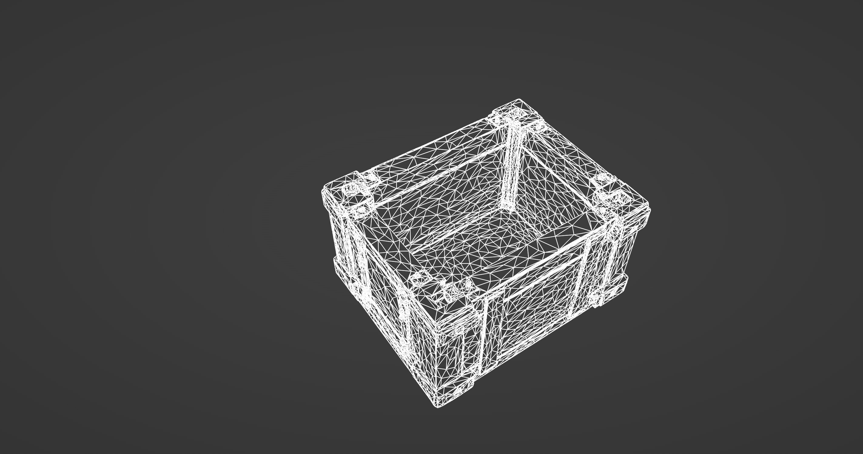 Classic Wooden Crate with Metal Reinforcements 3D model_3