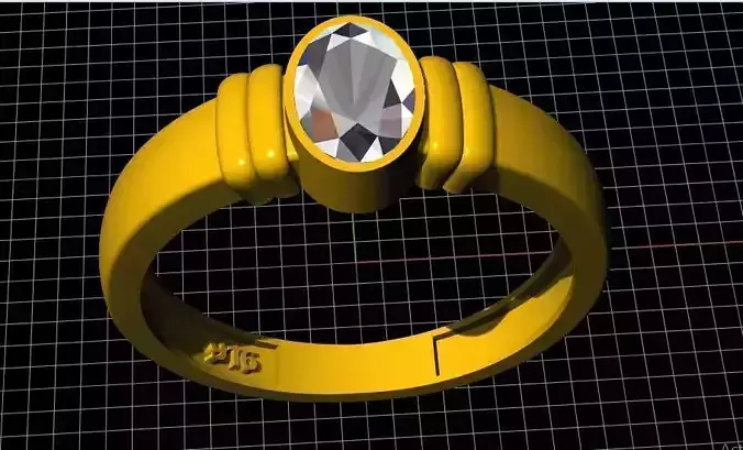 oval stone ring 3dm file