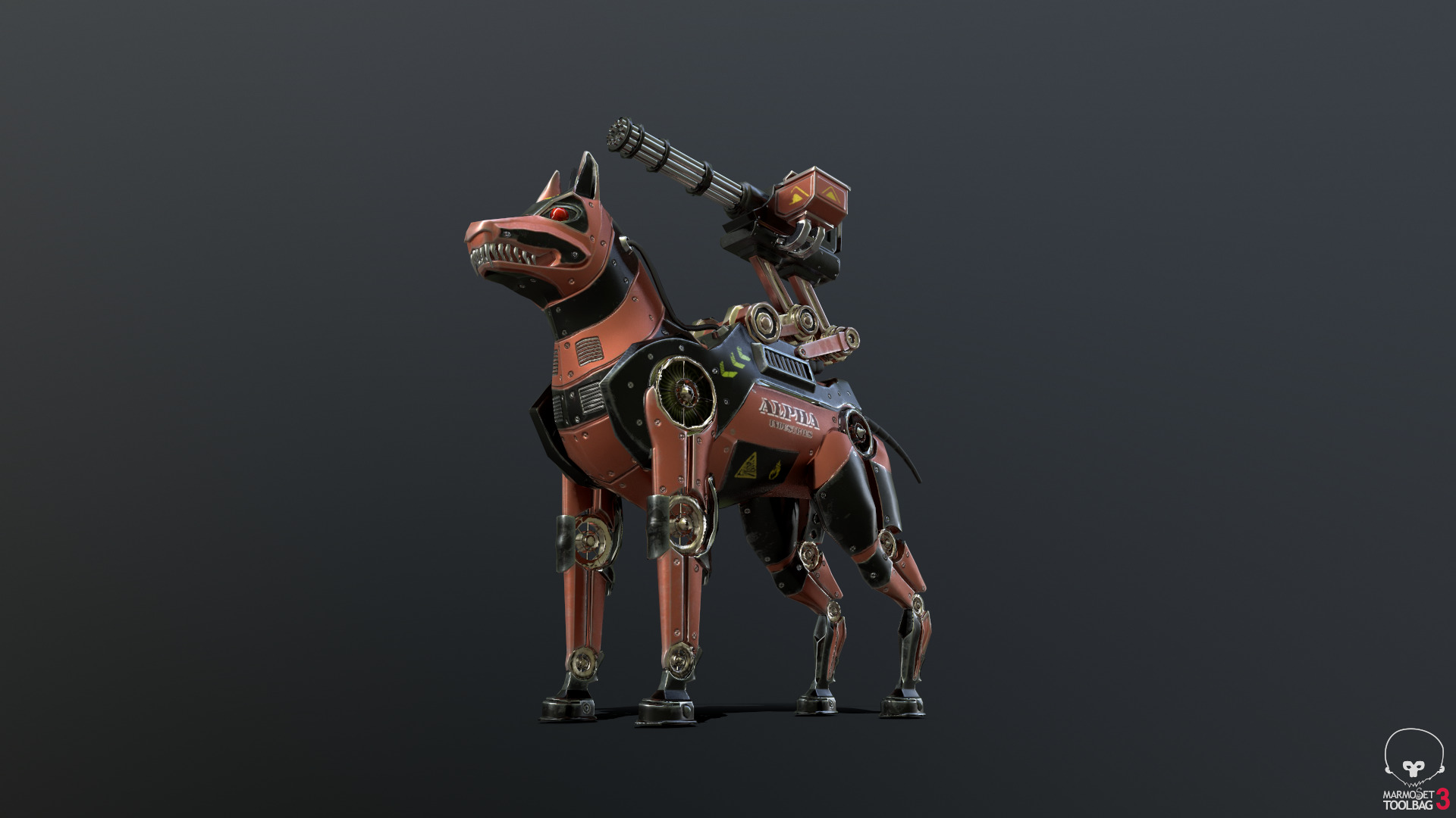 War Dog Low-poly 3D model_5