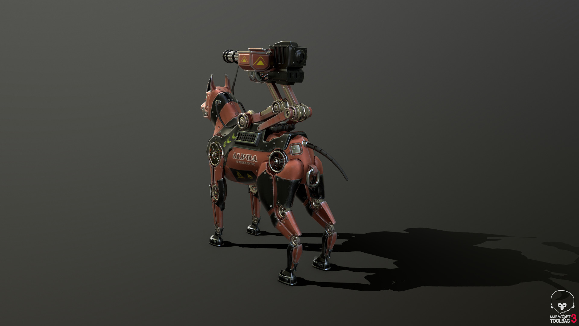 War Dog Low-poly 3D model_3