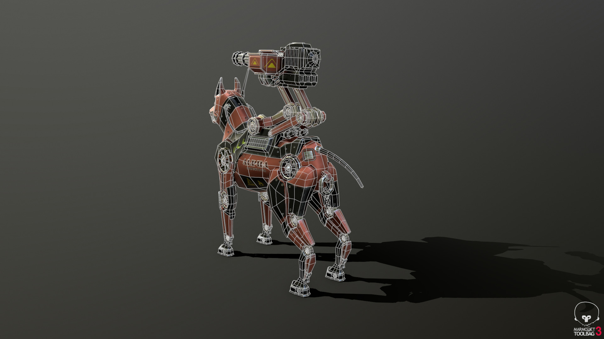 War Dog Low-poly 3D model_4