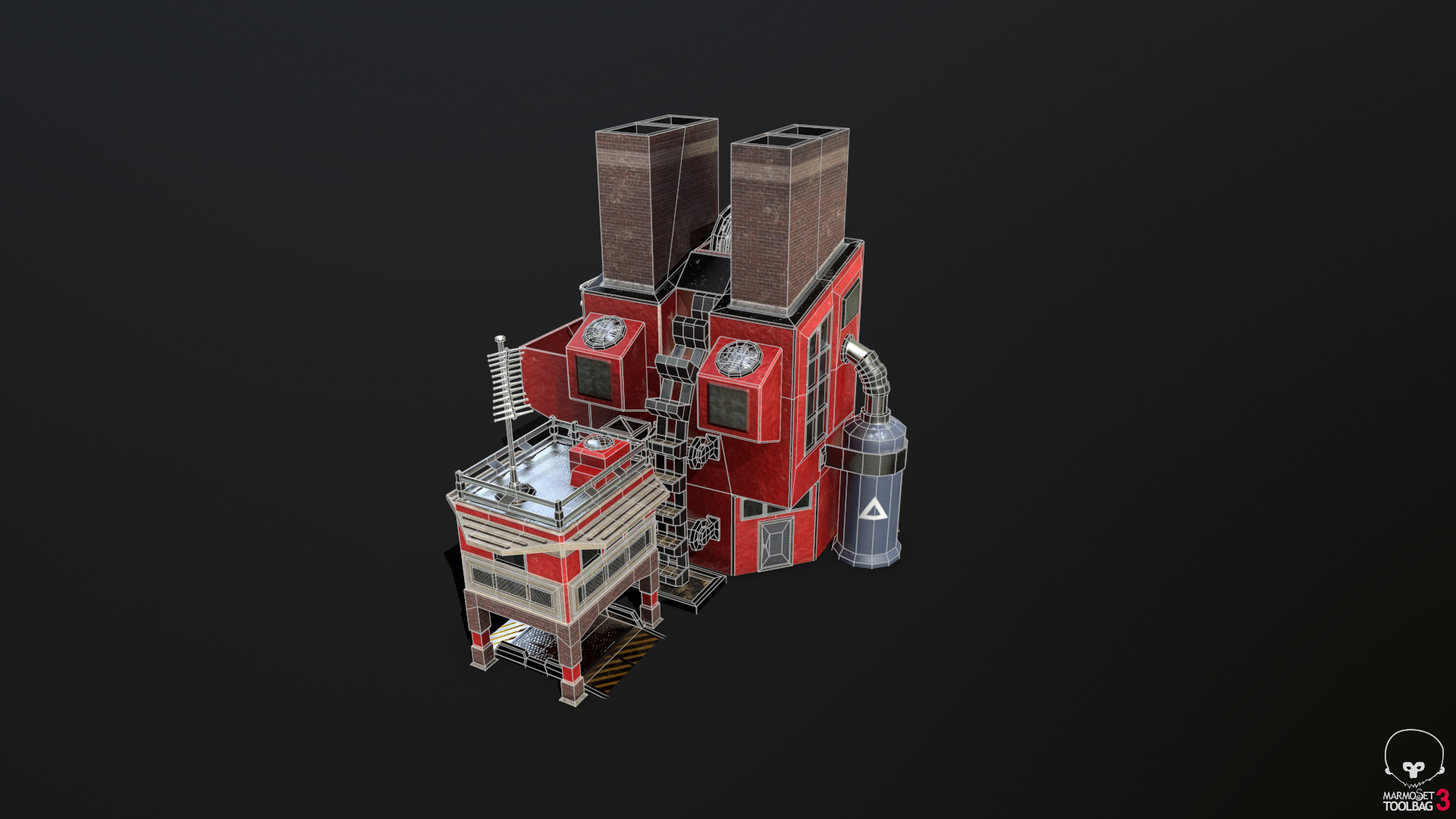Ore Refinery Low-poly 3D model_5
