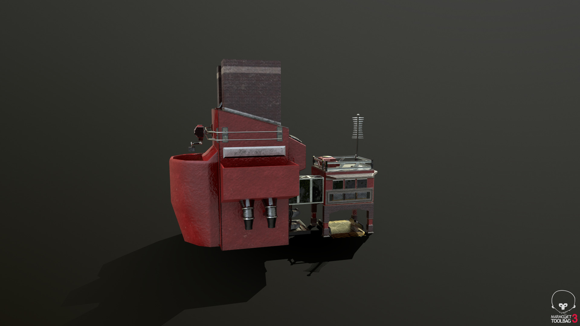 Ore Refinery Low-poly 3D model_3