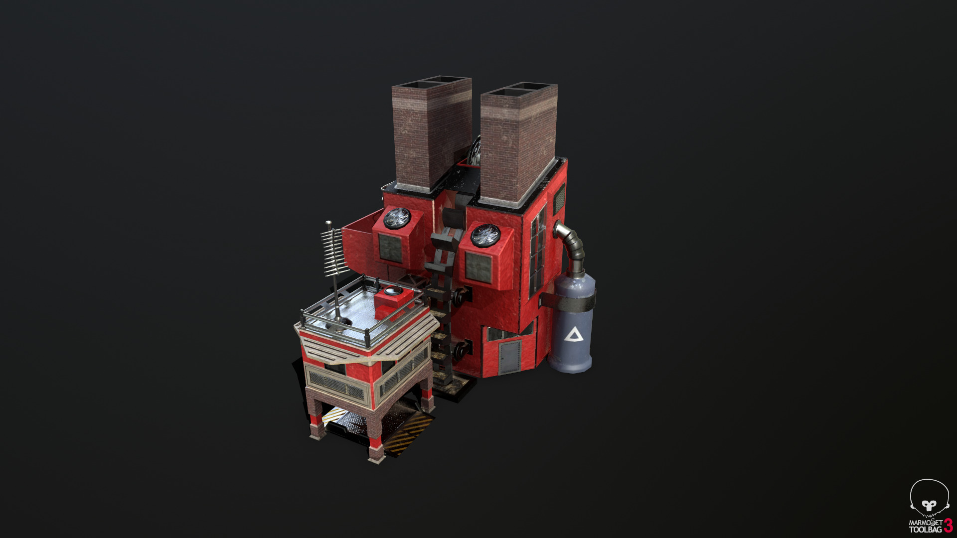 Ore Refinery Low-poly 3D model_4
