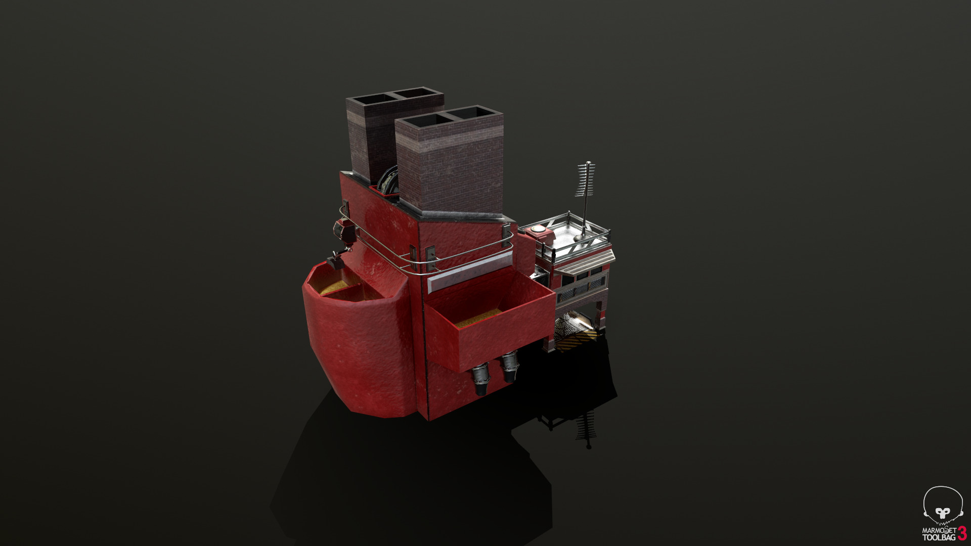 Ore Refinery Low-poly 3D model_6