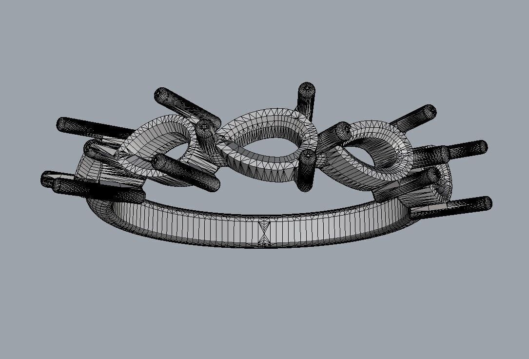 Pear Gemstone Half Band Ring 3D print model_24