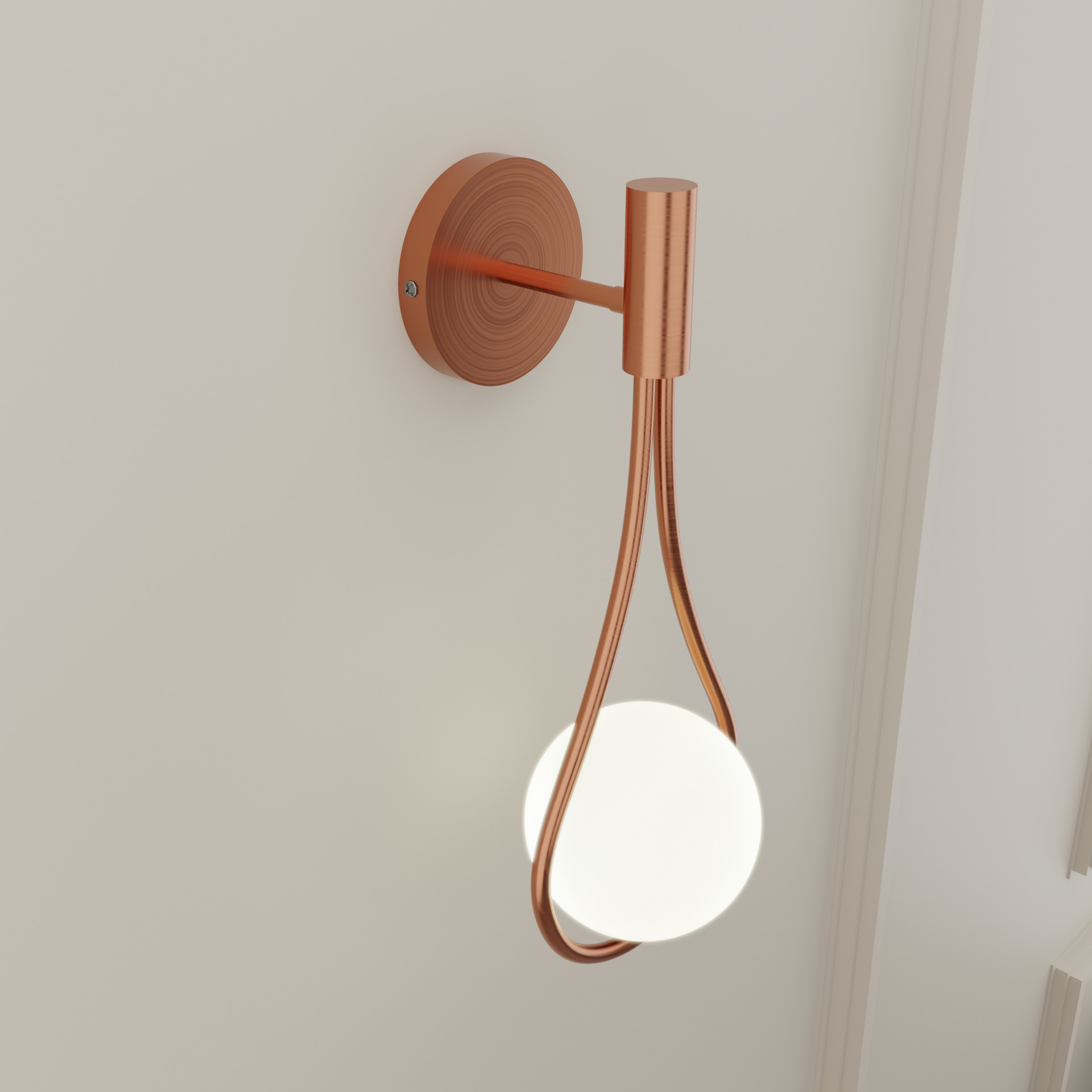 GLOBE GLASS WALL SCONCE LAMP Low-poly 3D model_4