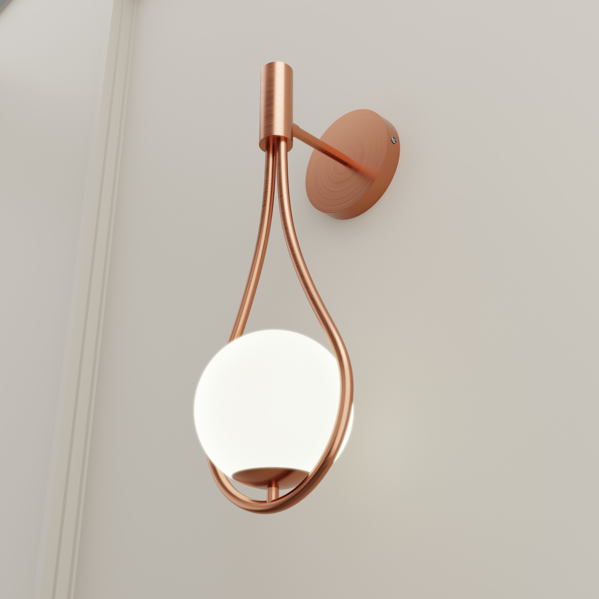 GLOBE GLASS WALL SCONCE LAMP Low-poly 3D model_3