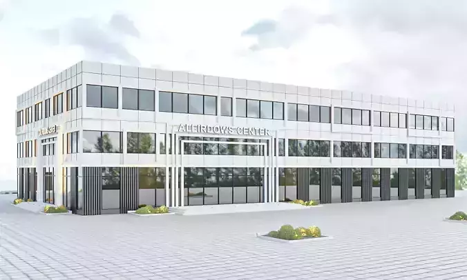 Modern school Building Exterior scene 3D model