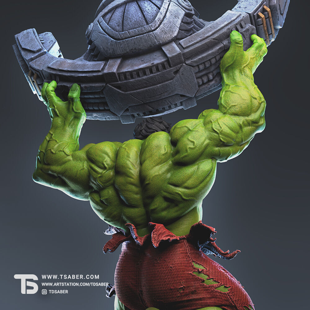 Hulk Rampage Statue  3D print model_5