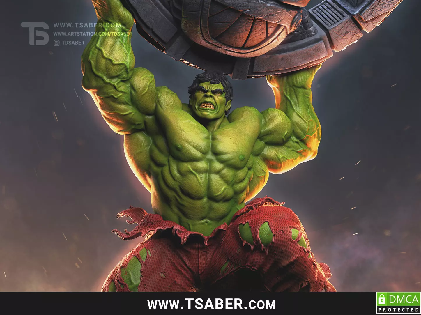 Hulk Rampage Statue  3D print model_0