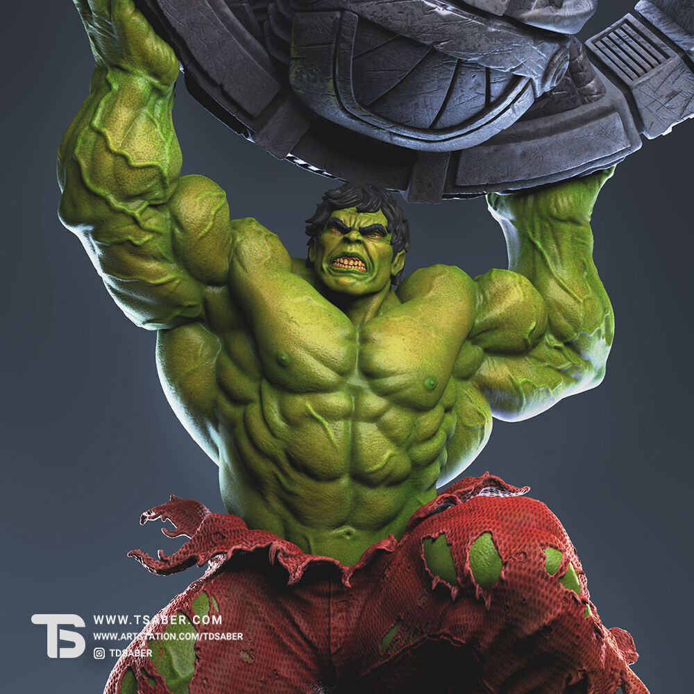 Hulk Rampage Statue  3D print model_2