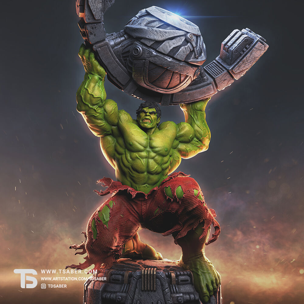 Hulk Rampage Statue  3D print model_1