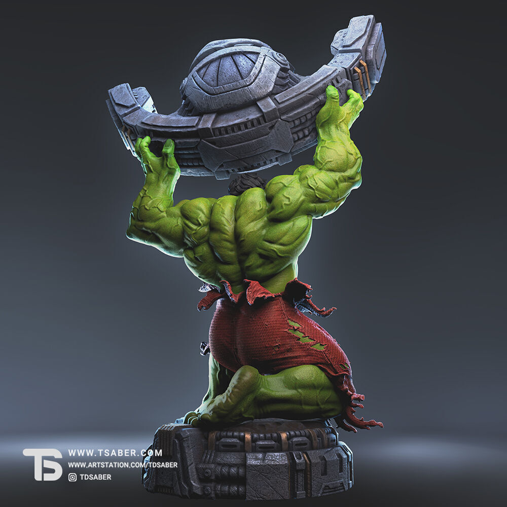 Hulk Rampage Statue  3D print model_4