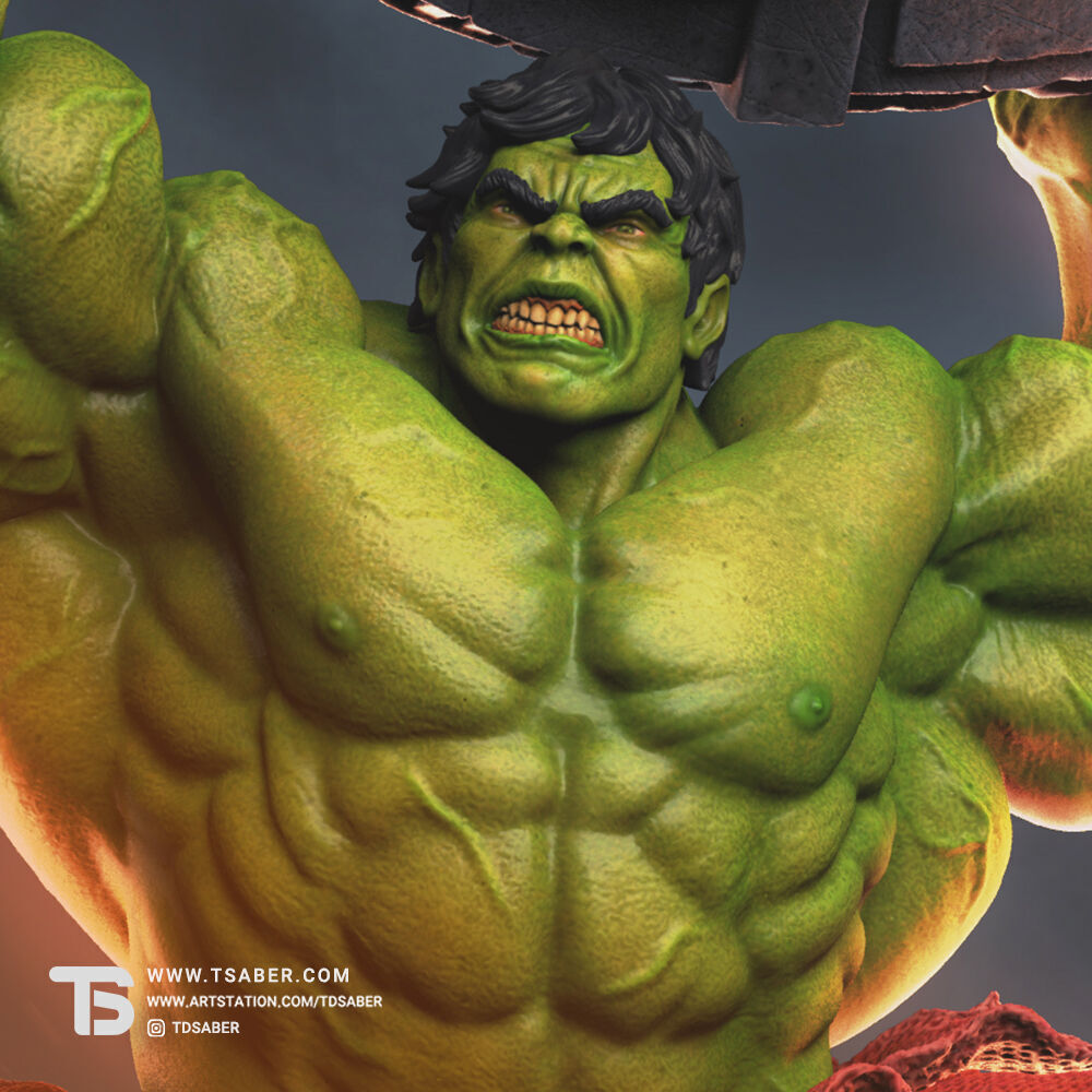 Hulk Rampage Statue  3D print model_7