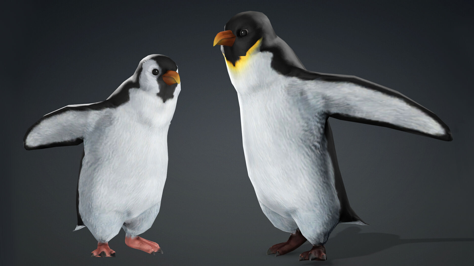 PENGUINS RIGGED ANIMATED 1 Low-poly 3D model_1