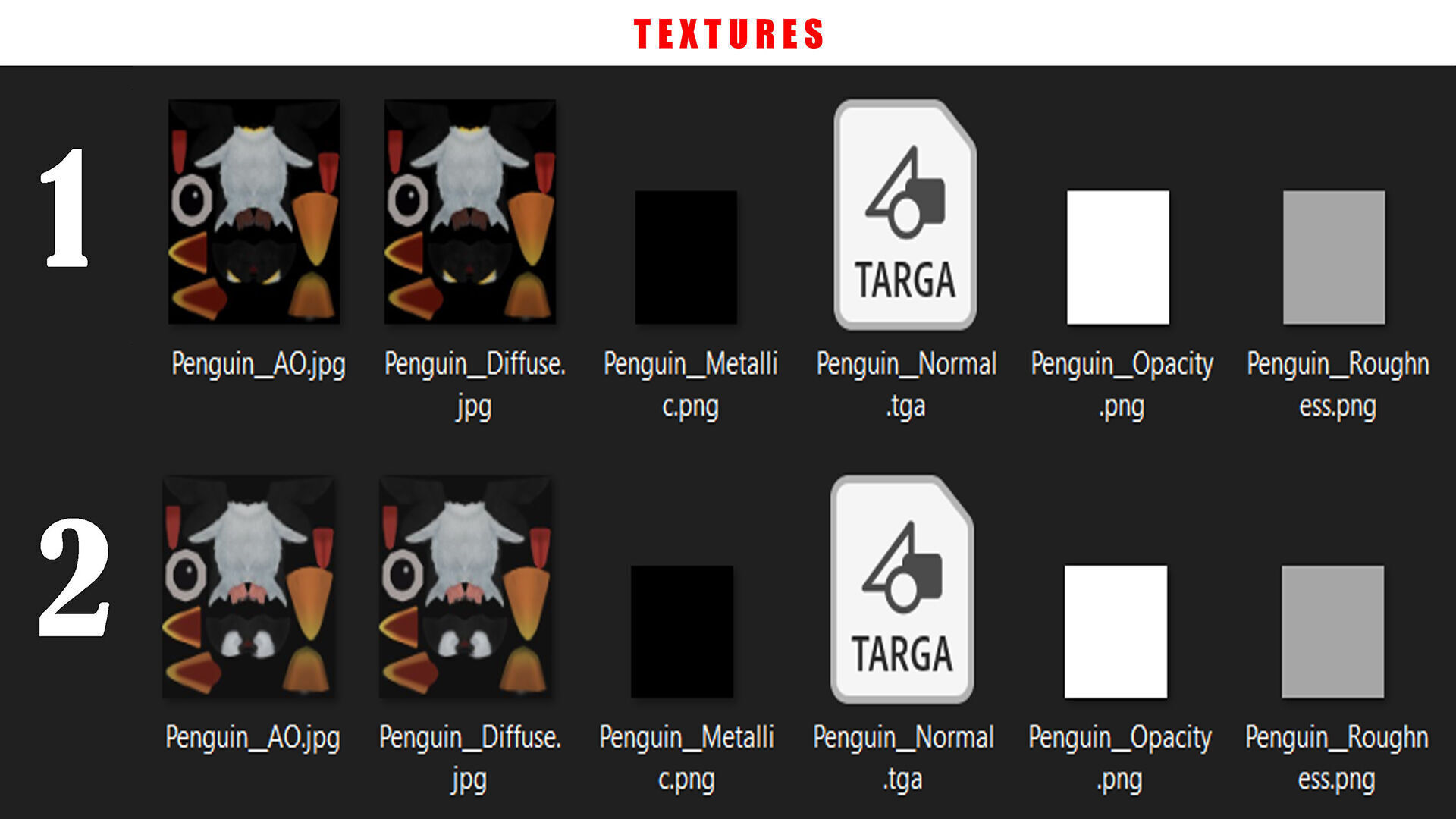 PENGUINS RIGGED ANIMATED 1 Low-poly 3D model_9