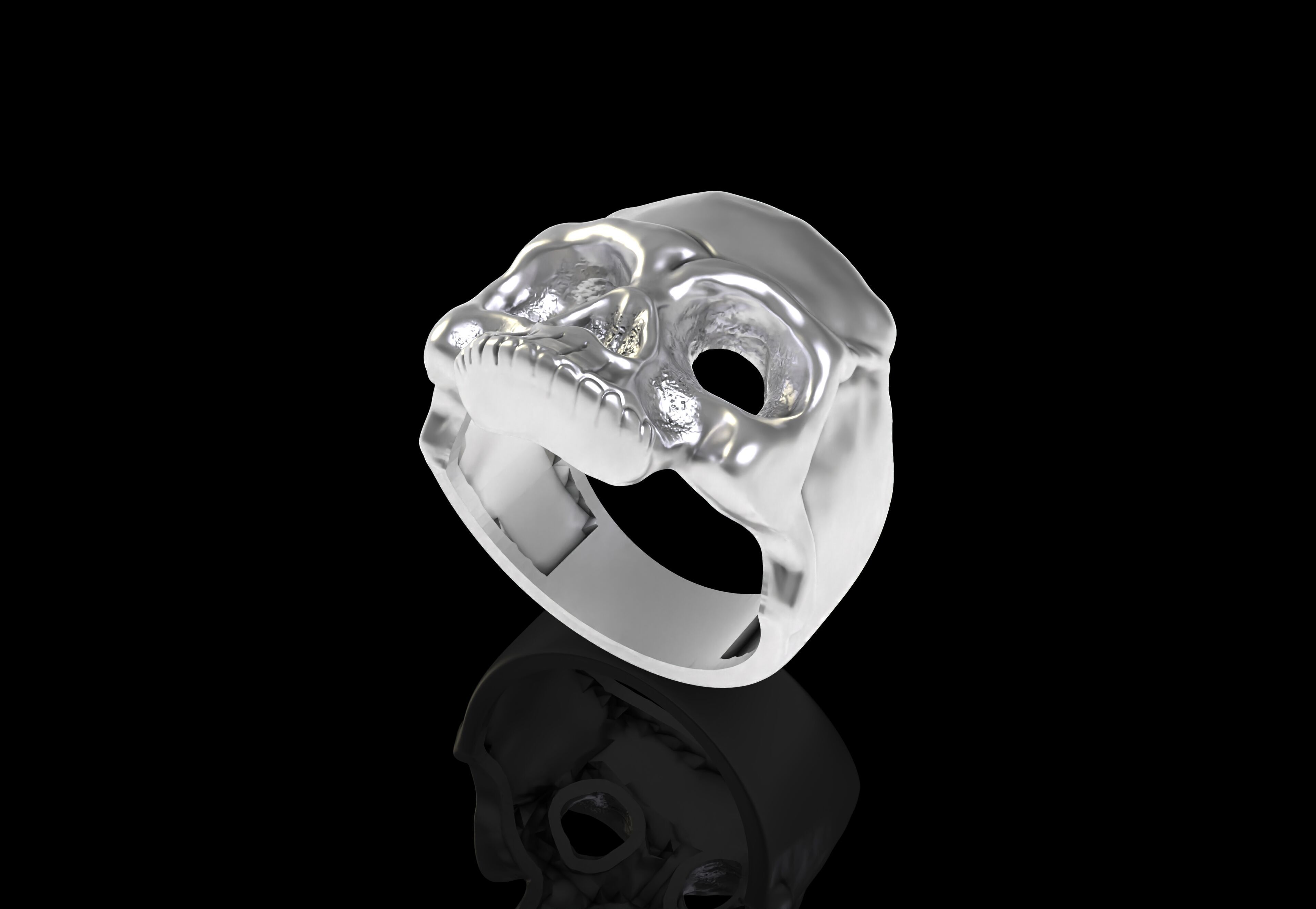 Skull Ring 3D print model_16
