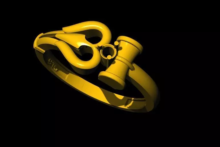 trishul ring 3dm file 3D print model_0