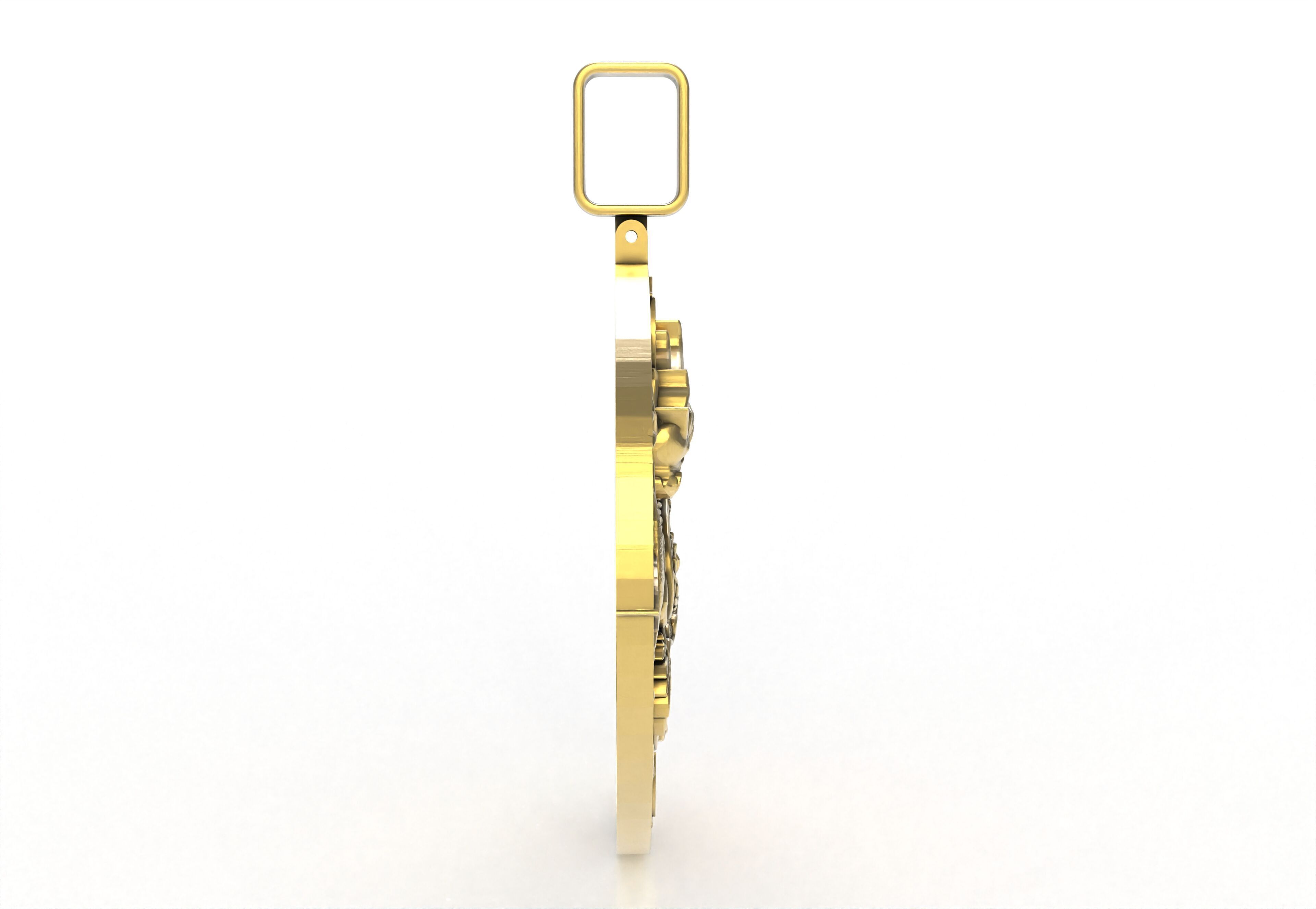 Dragon Circle Pendant 3D print model_5