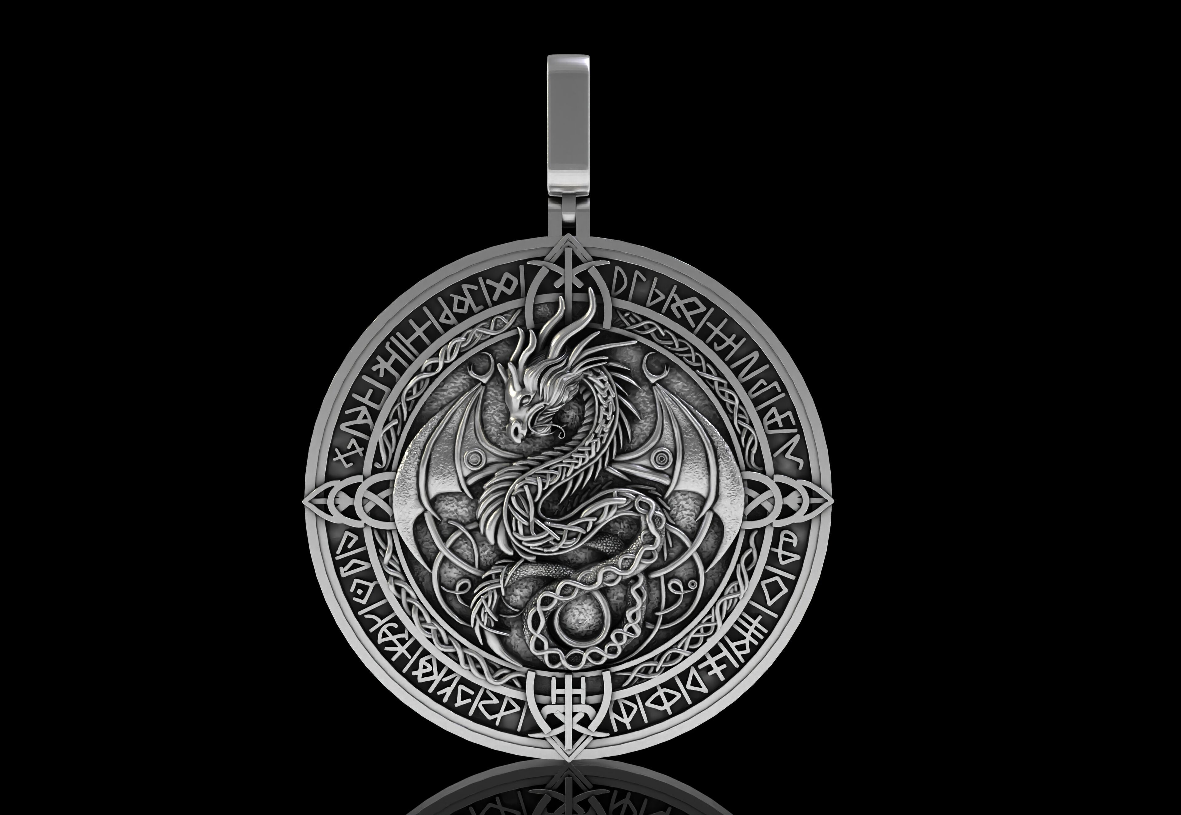 Dragon Circle Pendant 3D print model_17