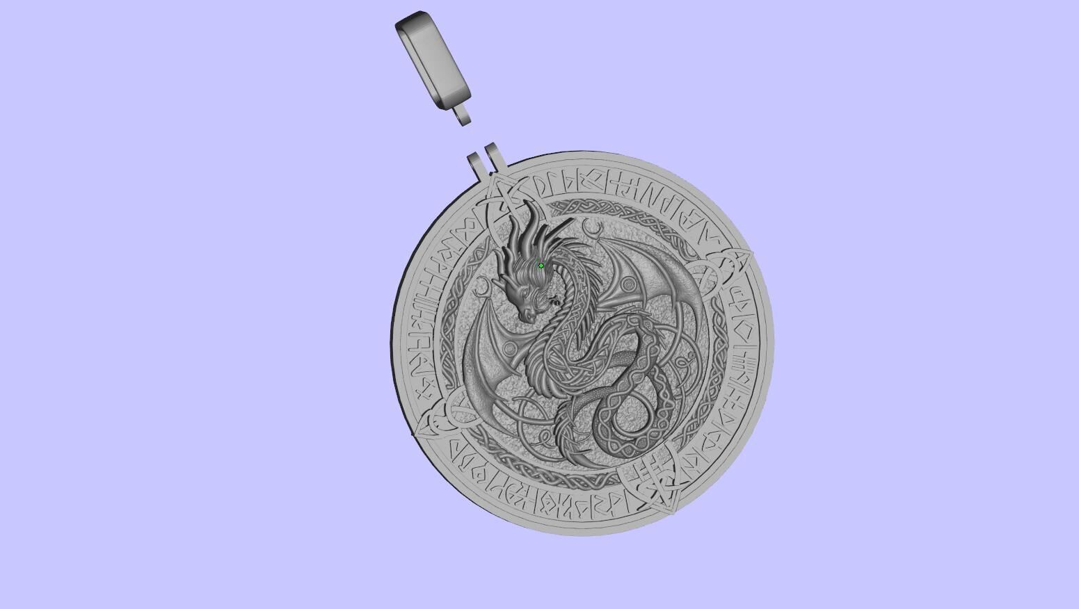 Dragon Circle Pendant 3D print model_35