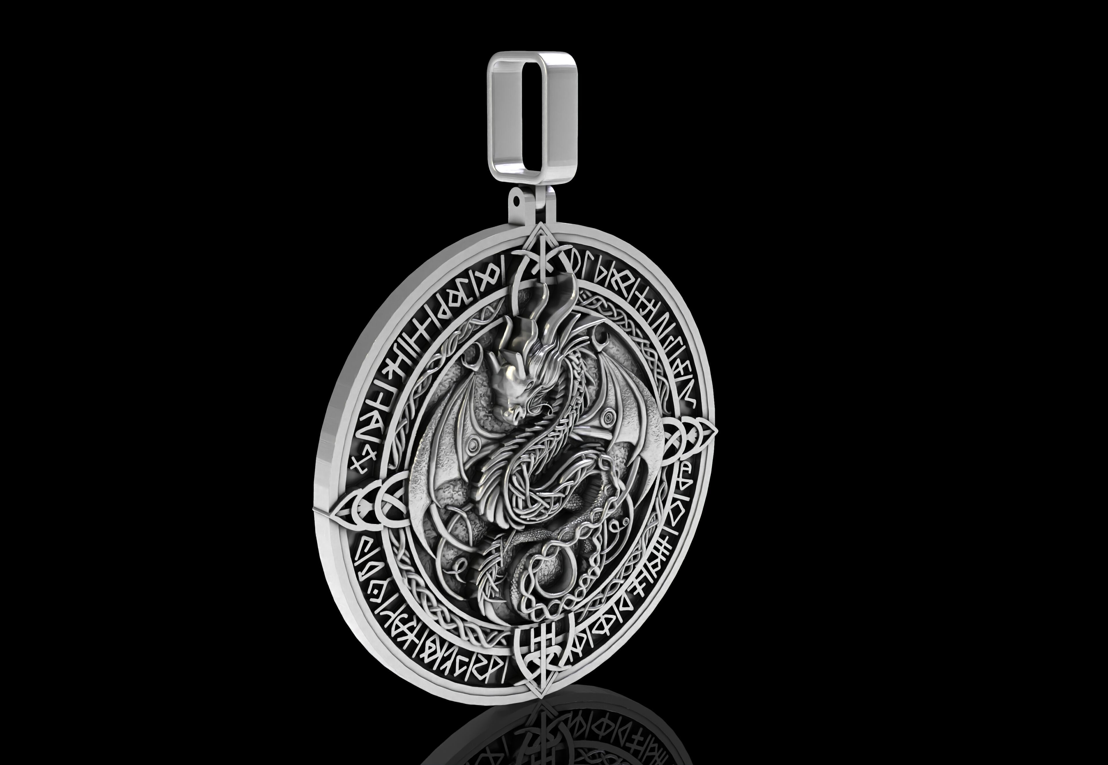 Dragon Circle Pendant 3D print model_18