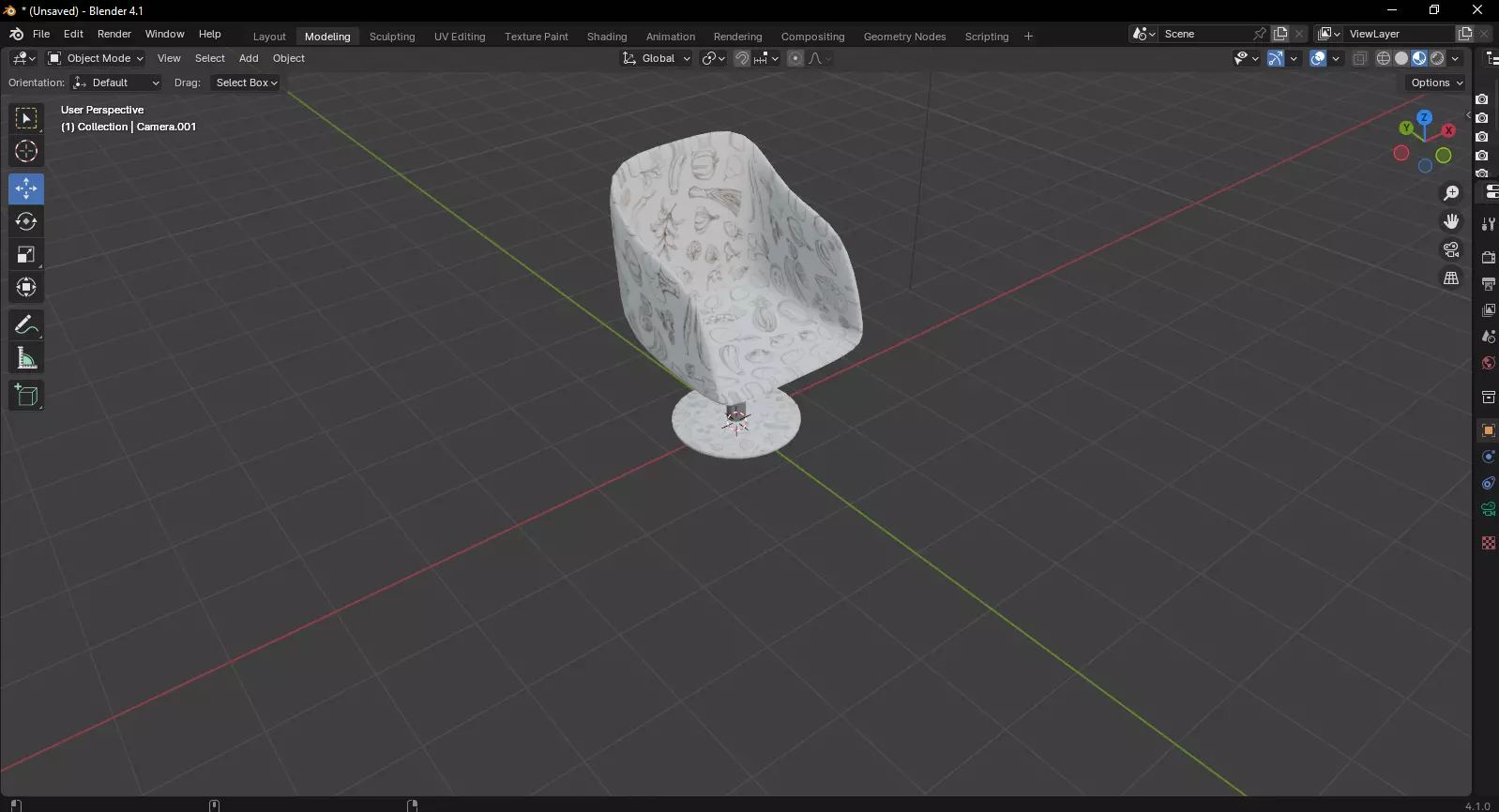 White Chair 3D Model Free 3D model
