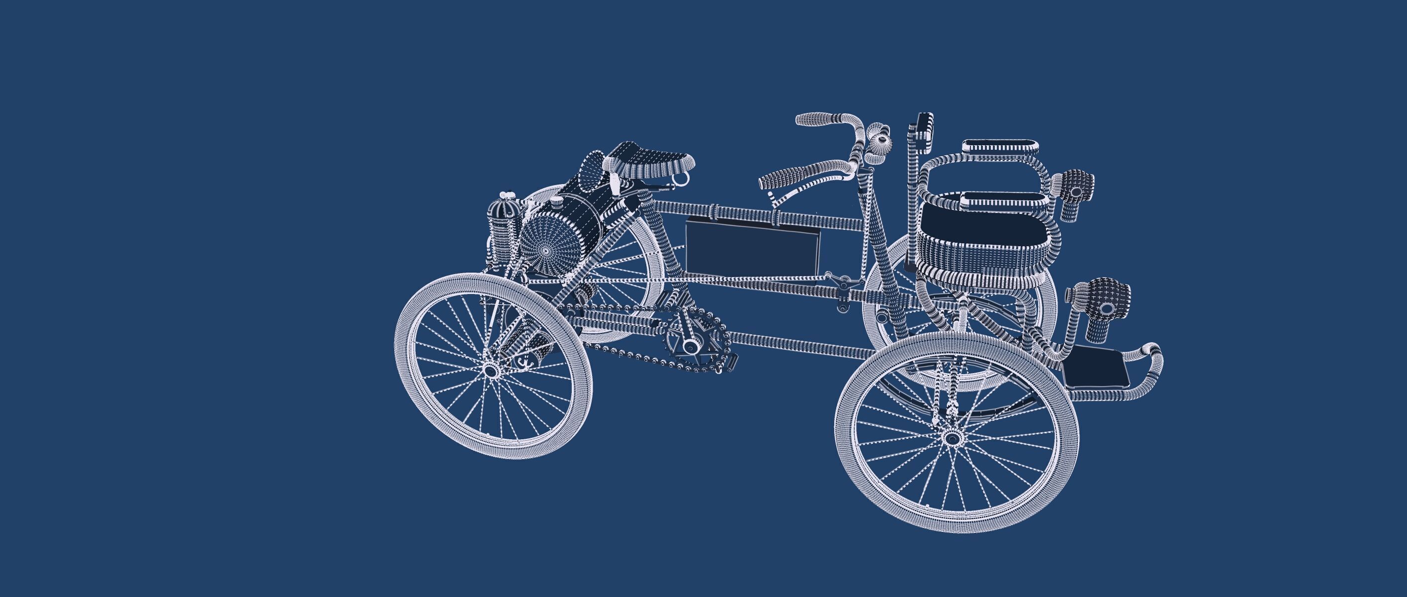 1900s Quadricycle 3D model_36