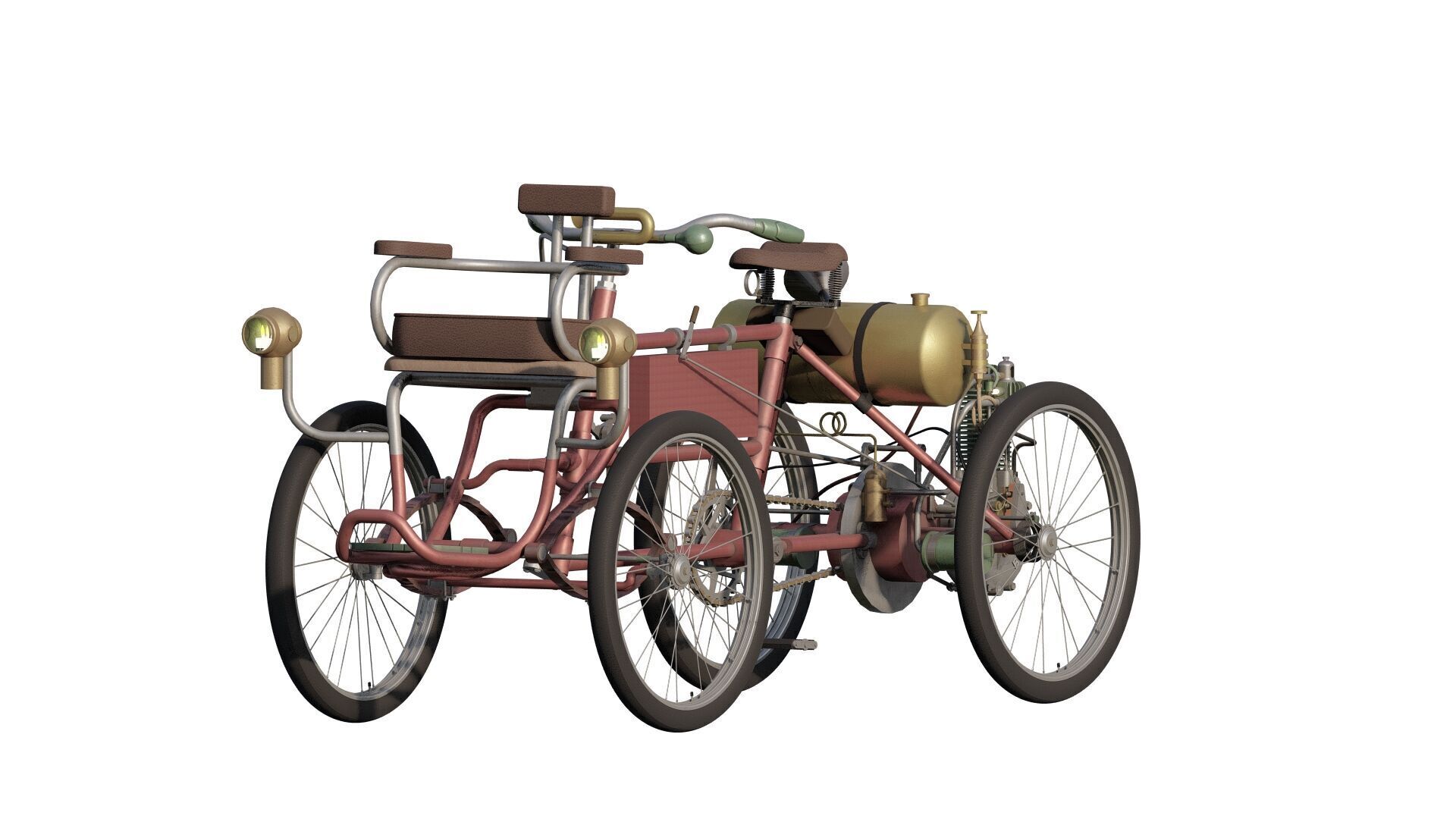 1900s Quadricycle 3D model_1