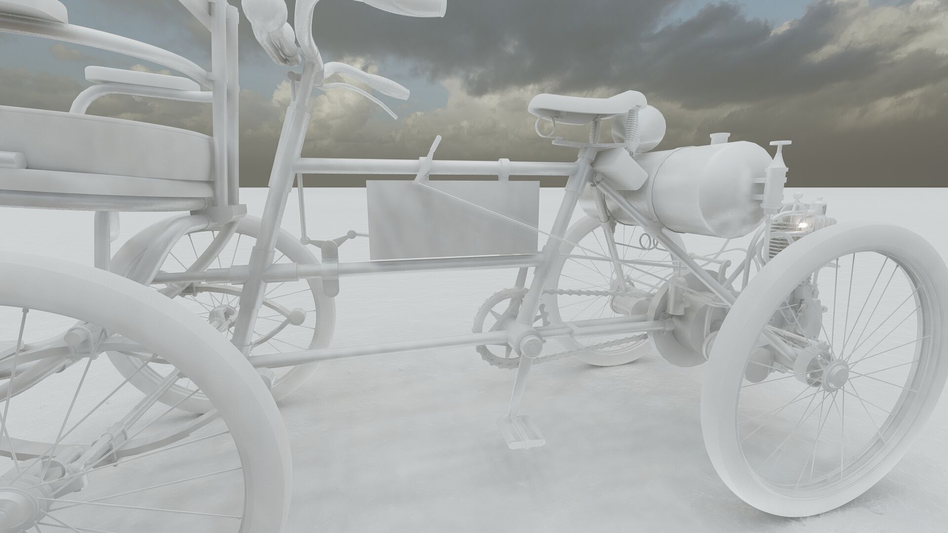 1900s Quadricycle 3D model_26