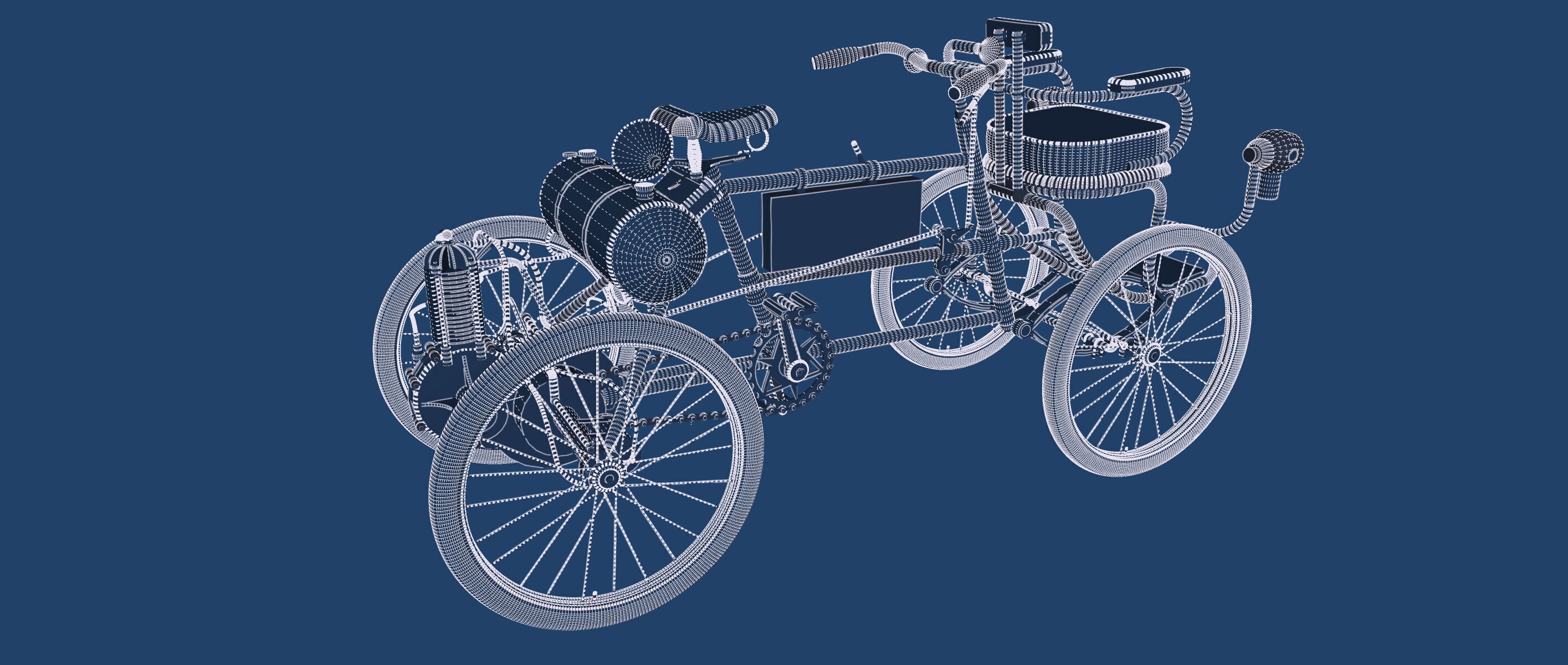 1900s Quadricycle 3D model_37
