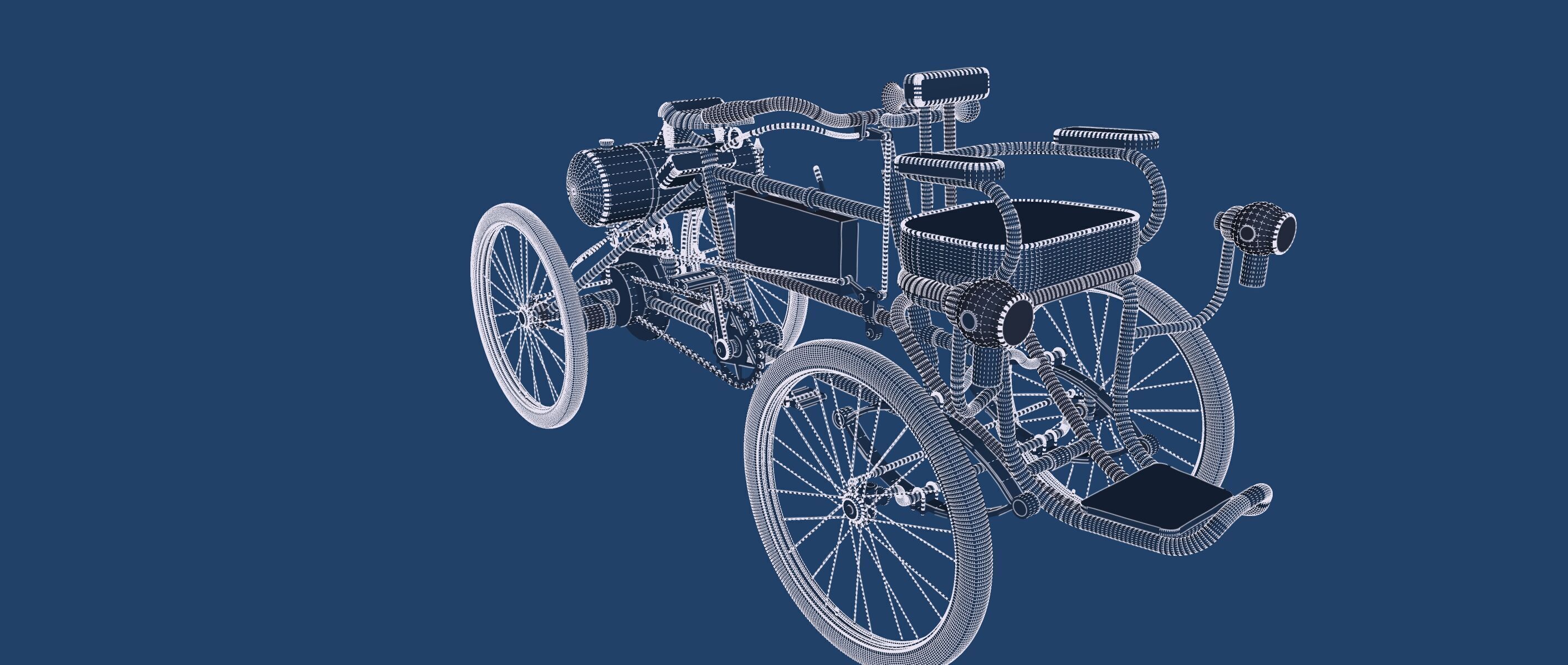 1900s Quadricycle 3D model_38