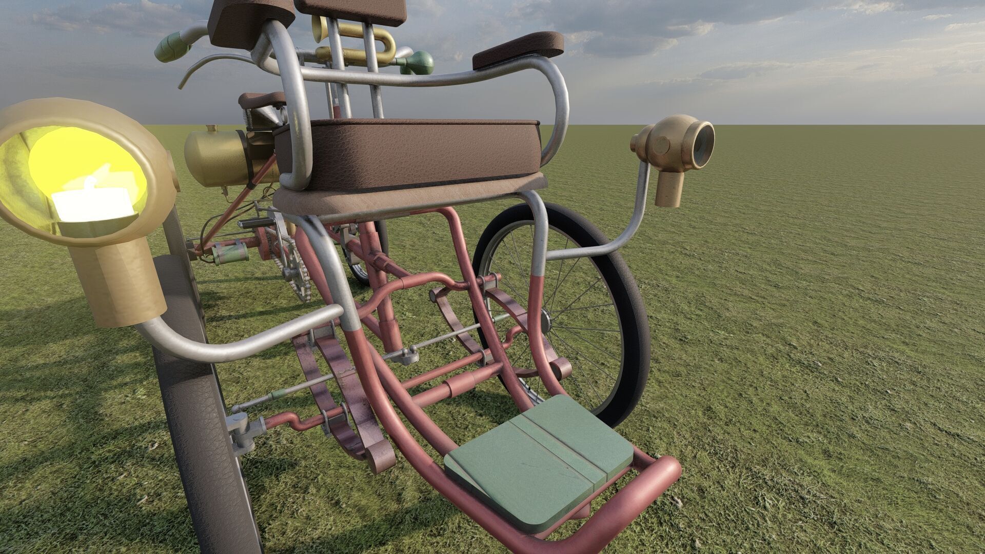 1900s Quadricycle 3D model_22