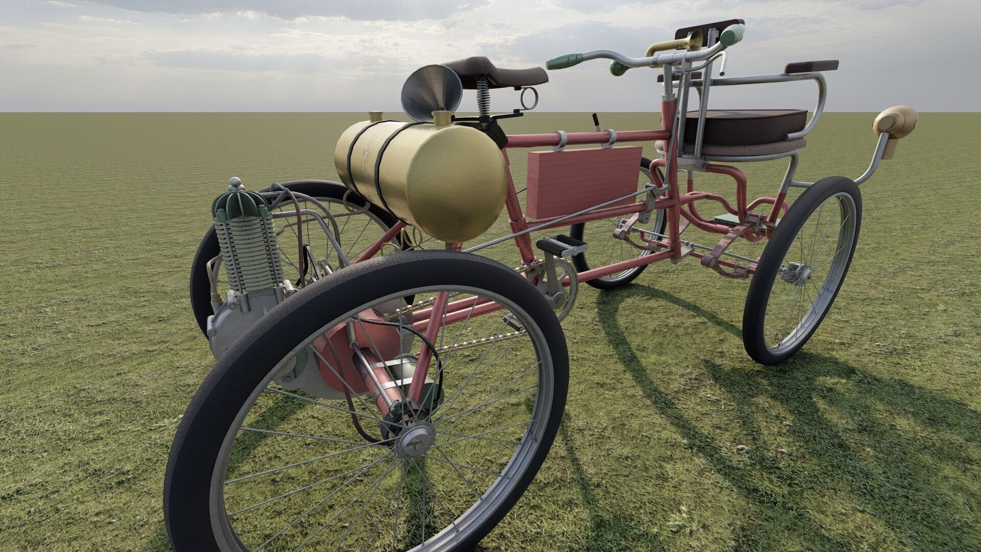 1900s Quadricycle 3D model_13