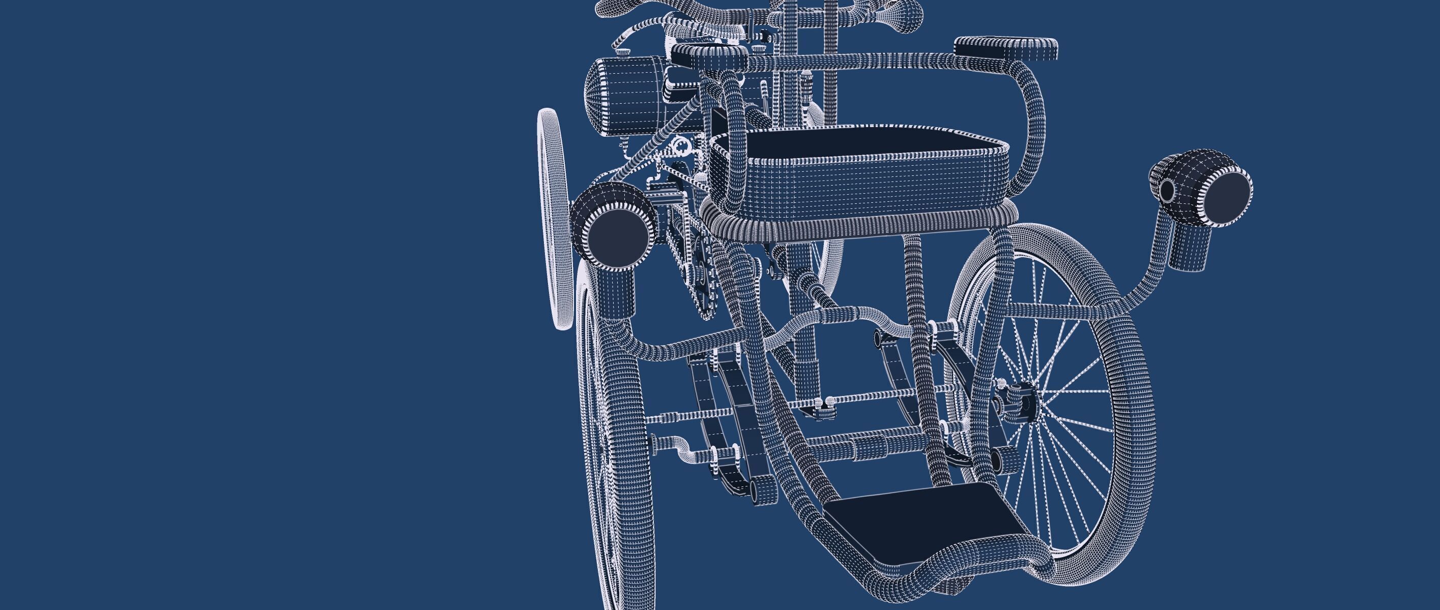 1900s Quadricycle 3D model_39