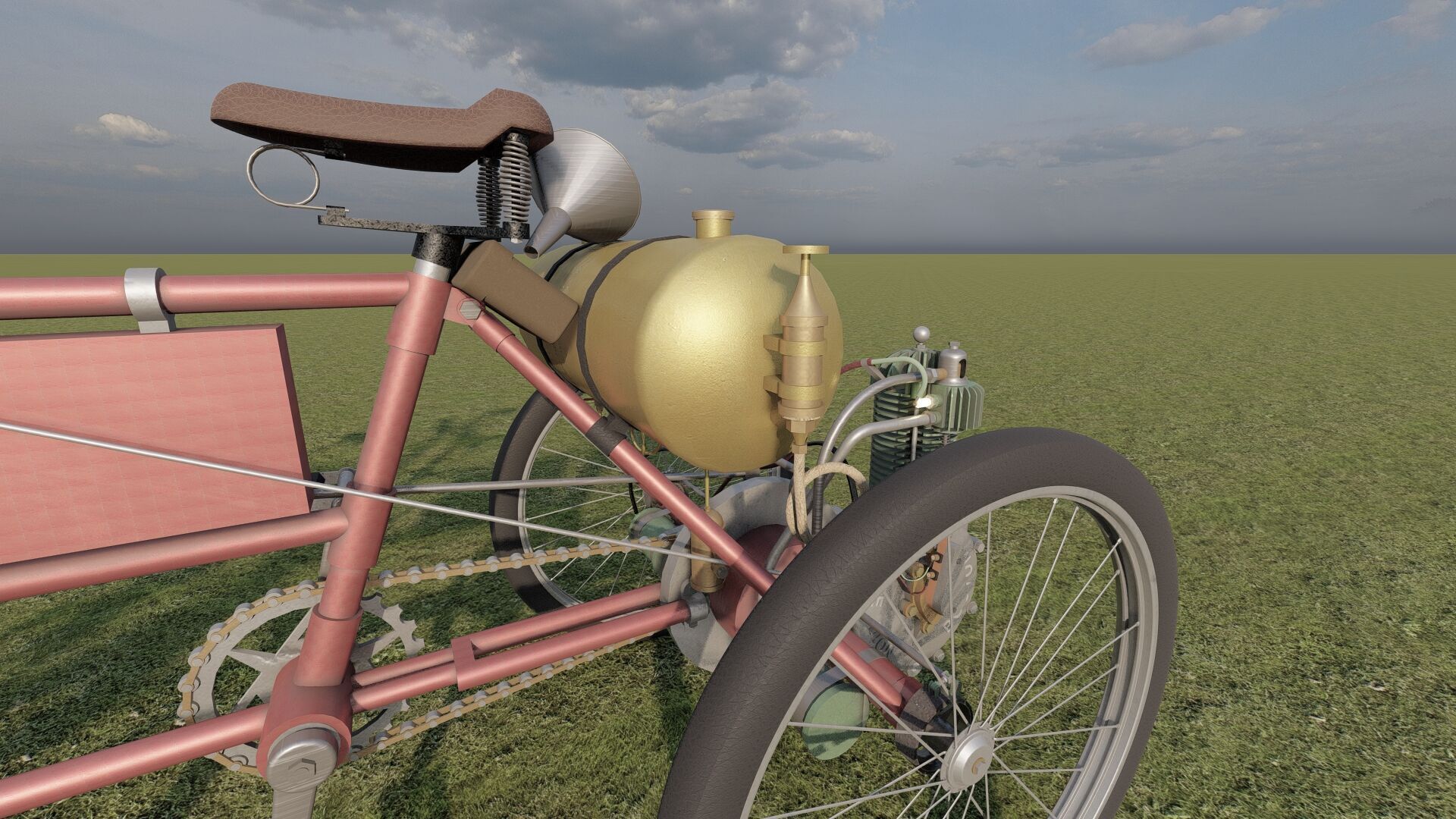 1900s Quadricycle 3D model_10