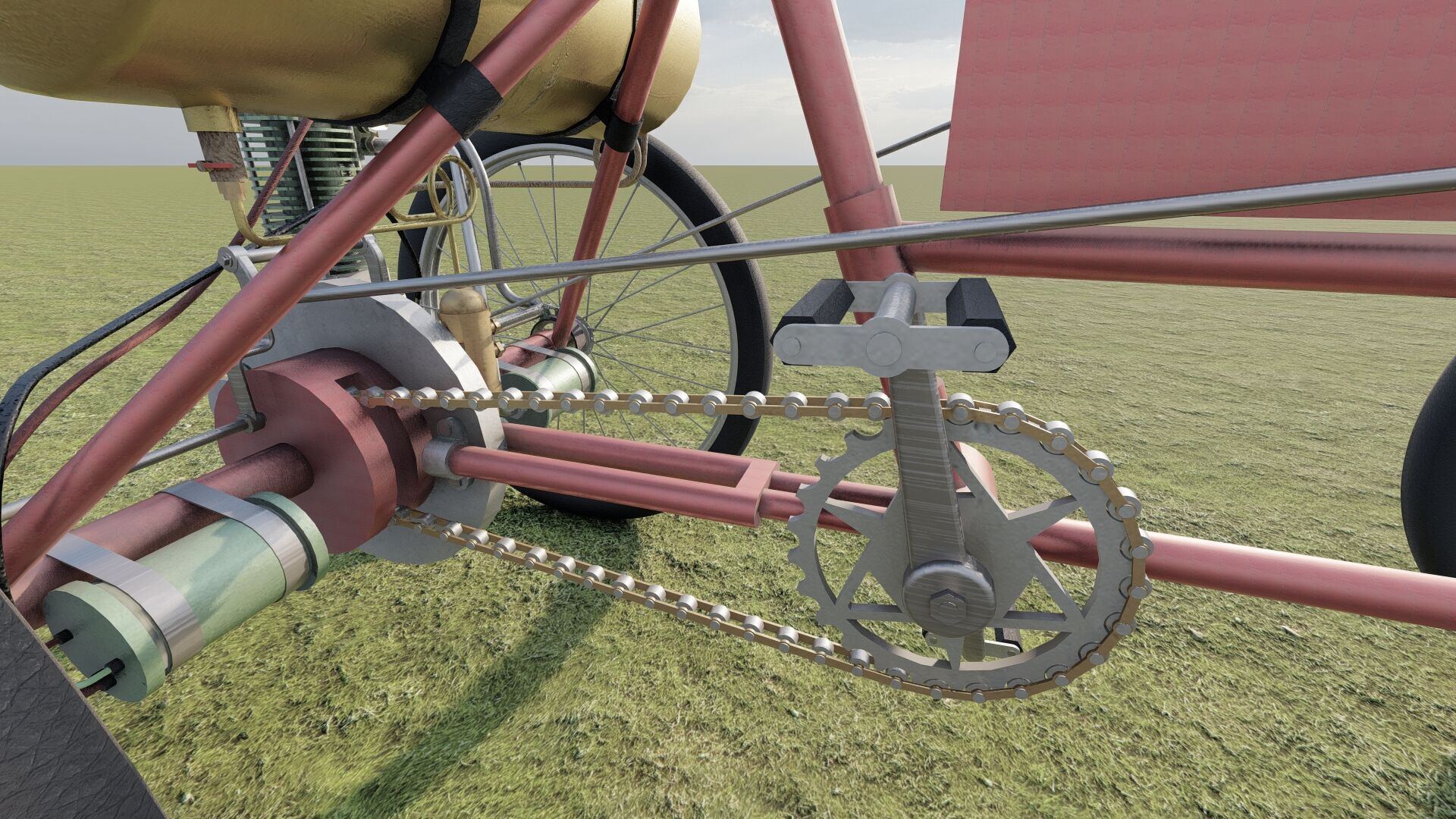 1900s Quadricycle 3D model_15