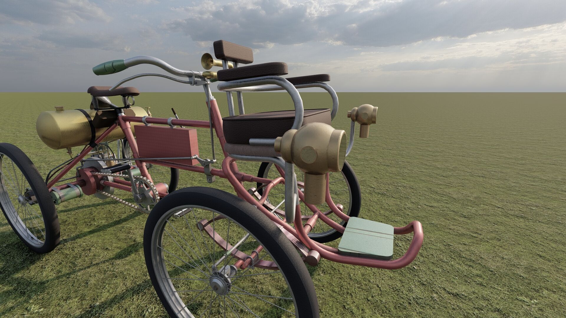 1900s Quadricycle 3D model_21