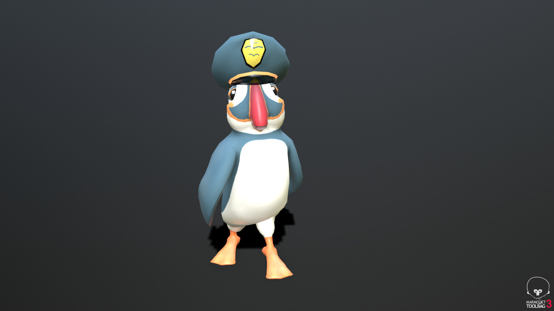 Atlantic Puffin Low-poly 3D model_5