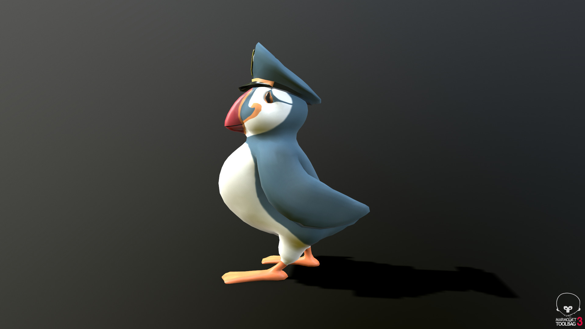 Atlantic Puffin Low-poly 3D model_6