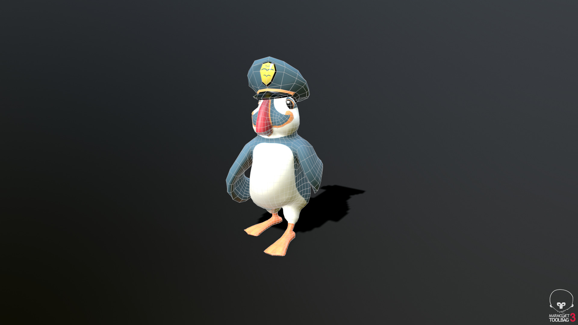 Atlantic Puffin Low-poly 3D model_2